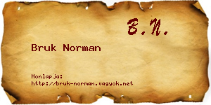 Bruk Norman névjegykártya